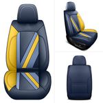 Menifomory Blue and Yellow Car Seat Cover Unviersal Seat Covers Full Set Leather Front and Rear Auto Seat Covers Full Coverage for Cars Auto Truck SUV (U-Blue+Yellow+Blue)