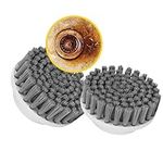 SYNOSHI Round Brush Heads (2 Units) for Electric Cleaning Brush | Designed for General Cleaning Tasks, Grey