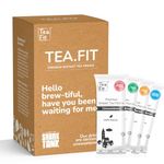 TeaFit Premium Zero Sugar Instant Assorted Tea Pack of 50 Sachets (700gm) | Ginger-Cardamom-Masala-Saffron-Lemongrass Instant Milk Tea Premix | Diabetic Friendly | Instant Tea Premix | Tea Powder