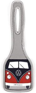 BRISA VW Collection - Volkswagen Bus T1 Camper Van Kombi Stylish Vintage/Retro Luggage Bag Tag (Red/Black)