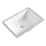 KARAMAG Durable Rectangle Undermount Sink Vitreous Ceramic Lavatory Vanity Bathroom Restroom Sink Pure White (18.3"X13.0")