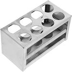 Test Tube Rack Shelf Stand 30mm 8 Holes Centrifuge Tube Rack Stainless Steel Vial Shot Glasses Holder Rack for Scientific Experiments Theme Party Decorations