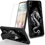 RYUITHDJP for Consumer Cellular Verve Connect Phone Case Dragon Black Theme with Screen Protector Detachable Stand Phone Case for Consumer Cellular Verve Connect Case Soft TPU Stylish Cover