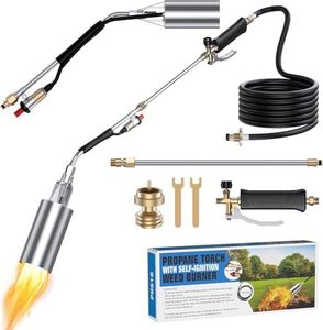 Propane Torch Weed Burner & Flamethrower, 1,800,000 BTU High-Output with 37.5" Arm, 10FT Hose & Self-Igniter for Weeding, Ice Melt, Roof Asphalt