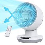 PARIS RHÔNE Small Fan for Bedroom, 11 Inch Oscillating Table Fan with LED Display, 70ft Powerful Airflow, 120° Adjustable Tilt, 8H Timer, 3 Speeds, Quiet Desktop Fan for Living Room, Office (White)