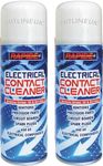 HitlineUK 2 X ELECTRICAL CONTACT CLEANER CLEANING SPRAY AMP GUITAR Hi-Fi SWITCH CIRCUIT DUAL LUBE (200ML)