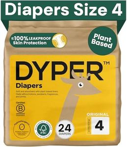 DYPER - Baby Diapers Hypoallergenic Cloth Alternative Day & Overnight Protection - Made with Plant-Based* & Honest Ingredients - Size 4 (24 Count)