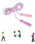 OTraki 16 Ft Long Kids Skipping Rope 1 Pack Multiplayer Team Group Jump Rope Wooden Handle Adjustable Cotton Rope Wear-resistant 5 Meters Jumping Rope for Adult Children School Sport Game Outdoor