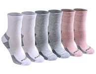 Dickies Womens Women's Dritech Advanced Moisture Wicking Mid-crew Sock, White Assorted (6 Pairs), 6-9