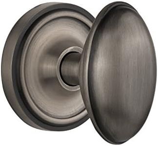 Nostalgic Warehouse Classic Rosette with Homestead Door Knob, Mortise - 2.25", Antique Pewter
