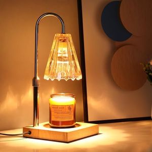 Lightess Candle Warmer Lamp, Electric Candle Lamp Warmer with Timer & Dimmer, Height Adjustable, Candle Warmer Wax Warmer Lamp for Jar Candles with 2 Bulbs for Bedroom Home Decor Gift