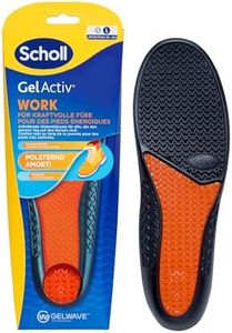Scholl GelActiv Work Einlegesohlen für Männer, ganztägiger Komfort bei der Arbeit, hält die Füße frisch und kühl, Stoßdämpfung und komfortable Polsterung mit GelWave-Technologie, Größe 40.5-46