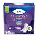 TENA Sensitive Care Overnight Extra Coverage Incontinence Pad for Women, Postpartum and Bladder Control, 90 Count