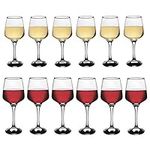 Argon Tableware 'Tallo' Red & White Wine Glasses - 12 Piece Set - 400ml / 295ml