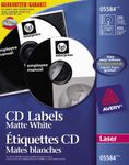 Avery CD Labels for Laser Printers, Matte White, Round, 200 Labels, Permanent (5584) Made in Canada