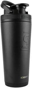 Ice Shaker Stainless Steel Insulated Water Bottle Protein Mixing Cup (As seen on Shark Tank) 26 oz (Black)