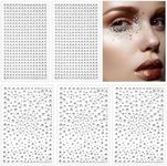 Outuxed 1725pcs Clear Rhinestones Stickers Self Adhesive Gems Jewels Stickers, Stick on Rhinestone Strips for DIY Craft, Assorted Size