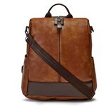 VISMIINTREND Stylish Leather Backpack Bags for Women and Teens Girls | Handbag | Shoulder | Ladies Purse | Everyday Use | Office | College | Travel | Work | Birthday Gifts for Wife | Sisters (Tan)