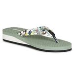 Vargus Women Floral Printed Open Toe Flip Flops (SM-FL-18) Green