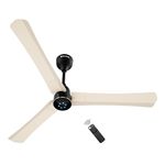 atomberg Renesa Halo Smart Alexa Enabled 1200mm BLDC Ceiling Fan with Remote | 5 star | High Air Delivery | Low noise | LED Speed Indicator | Sleek Design | | 3 Year Warranty| SeaSand Ivory & Black