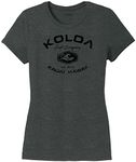 Joe's USA Koloa Surf Vintage Arch Ladies Tri-Blend Heather Crewneck T-Shirt-Black/b-S