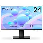 KOORUI 24 Inch Monitor, Build-in Speakers, IPS PC Monitor FHD 1080p, HDMI 1.4 (100Hz) & VGA(60Hz), FreeSync & G-Sync, VESA 75 x 75 mm, Eye Care, Tilt Adjustment