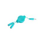 SumacLife RetractHeadphoneSplitBLU Retractable 3.2-Feet Headphone Splitter Cable, Blue