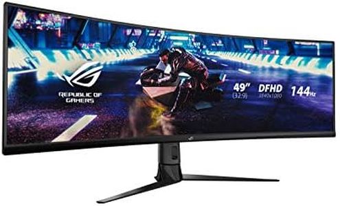 ASUS ROG STRIX Curved XG49VQ, 49 Inch DFHD (3840x1080) Gaming monitor, VA, up to 144Hz, 125% sRGB, DP, HDMI, USB3.0, FreeSync 2 HDR, DisplayHDR400, AuraSync, Red & Dark Gray