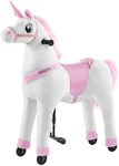 Kidsgrow Ride on Horse Unicorn Toy for Kids Riding Horse Pony Rider Mechanical Cycle Walking Action Plush Animal for 6 to 14 Years, No Battery or Electricity,Max Load 187 LBS, Large Size