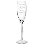 Custom Personalised Engraved Mother Of The Groom Champagne Flute Glass with Box. Ideal for Weddings.