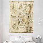 Pirate Tapestry, Hand Drawn Map of 