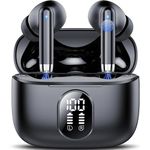 Wireless Earbuds, 2025 New Bluetooth 5.4 Headphones HiFi Stereo with 4 ENC Mic, 40H Mini Ear Buds In-Ear Noise Cancelling Earbuds with LED Screen, Ultra Light USB-C Bluetooth Earphones for Android iOS