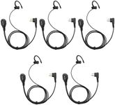 Karier 2 Pin Walkie Talkie Headset Earpiece with PTT Mic and Silica Gel Earloops for Motorola CLS1410 CLS1110 CP200 GP300 GP2000 XU1100 PRO1150 MU12 Radio(5 Pack)