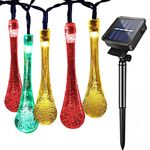 Epyz Solar Lamp For Home String Lights 30 Led Decorative Lighting Crystal Water Drop For Garden, Home, Patio, Lawn, Party,Holiday,Indoor,Outdoor,Waterproof(20 Feet-Multi Color)