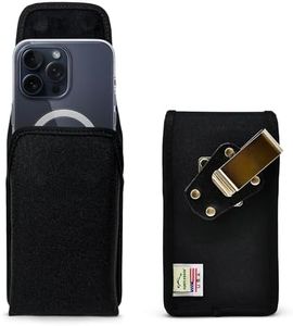 Turtleback Premium Nylon Phone Holster for iPhone 16 Pro Max, 15 Pro Max, 14 Pro Max, 13 Pro Max – Black Phone Belt Holder Fits Slim Cases – Holster with Exclusive Metal Belt Clip