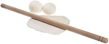 DESTALYA Wood Rolling Pin for Baking, 48 cm Wooden Roller for Dough, Pastry, Pizza, Pasta, Bread, Cookie, Pie, Clay, Essential Kitchen Utensil