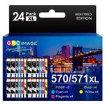 GPC Image 24-Pack PGI-570XL CLI-571XL Compatible Ink Cartridges Replacement for Canon for PIXMA MG5700 MG5750 MG5751 MG6850 MG7750 TS5051 TS6050 TS6051 TS9050 TS9055 (PGBK Black Cyan Magenta Yellow)