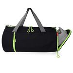 Sfane Men & Women Trendy Polyester Neon Black Gym Bag/Duffle Bag/Sports Bag/Shoulder Bag/Sports Bags/Gym Bags for Men & Women with Shoe Compartment (Green)