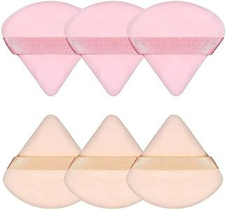 Pimoys 6 Pieces Powder Puff Face Triangle Makeup Sponge Soft Powder Puffs for Loose Powder Beauty Blender Foundation Sponge Setting Powder Puff Makeup Tool, Stocking Stuffers Gift for Women