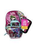 Fast Forward LOL Surprise Backpack with Detachable Hand Bag Purse Pencil Case Key Chain - 4 Piece Kids School Backpack Set