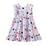 Mud Kingdom Toddler Girls 4th of July Dress Love Heart Independence Day Patriotic National White Sleeveless 4T