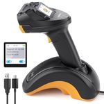 Inateck Bluetooth Barcode Scanner, 2D 1D Wireless Handheld Scanner, QR Code Scanner, With Touchscreen and Smart Base, CMOS+CCD Dual Modules, Larger Scanning Range, Supports App SDK, P8