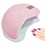 UV LED Nail Lamp, 48W Nail Dryer Gel Nail Polish Curing LED UV Light with 4 Timers Automatic Sensor LCD Display Professional Nail Art Tools Accessories for Fingernail Toenail Salon (Pink)