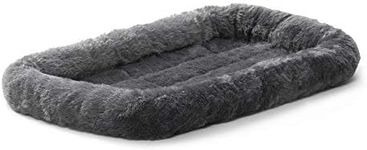 New World Gray Dog Bed, Bolster Dog Bed Fits Metal Dog Crates, Machine Wash and Dry, 22-Inch