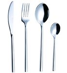 Exzact Silverware 24pcs Cutlery Set Forged Stainless Steel/Flatware - 6 x Dinner Forks, 6 x Table Knives, 6 x Tablespoons, 6 x Teaspoons - Service for 6 (EX963 24 pcs Hand Forged)