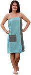 JEMIDI Sauna towelling kilt sarong M-XXL ladies 100% cotton sauna kilt sauna sarong sauna towel (ladies mint/grey)