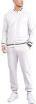 COOFANDY Men's Tracksuit 2 Piece Zip Up Sweatsuits Casual Athletic Jogging Suit Sets With Pockets, White, X-Large