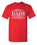 Great Dads Get Promoted to Grandpas Humor Sarcasm Funny T Shirt, Red, X-Large