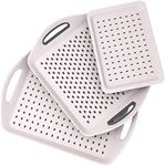 Bravi Kitchen 3PC Anti-Slip Food Serving Tray with Handles 17.9" + 15.7" + 13" Dinner Trays for Lap + Small Drink Tray | Breakfast Tray | Bed Tray | Food Tray | Lap Trays for Eating | Serving Trays