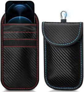 2025 Faraday Bags for Phones & Car Keys,2 Pack Faraday Pouch Phone Case,Signal Blocking RFID Key Fob Protector,Carbon Fiber Material Anti-Theft Privacy Protection